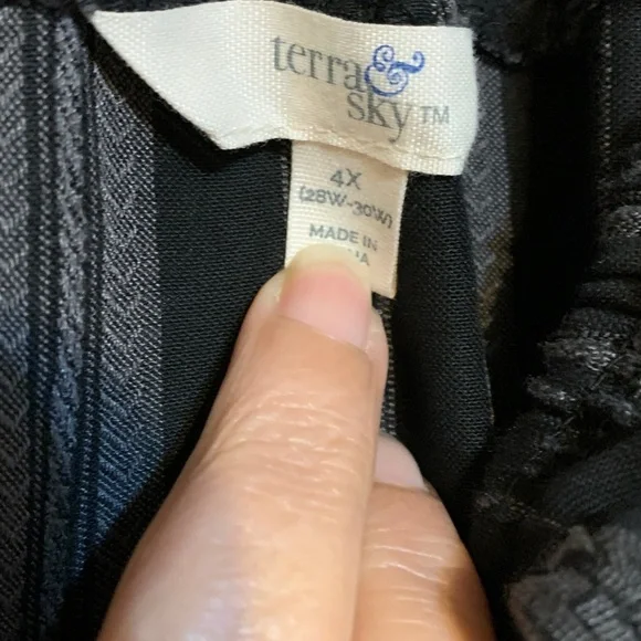 Terra & Sky Black and Gray Striped dress size 4X - Picture 3 of 4